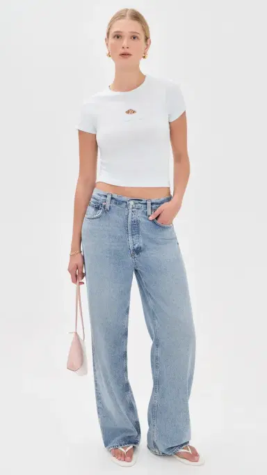 House of Sunny Croissant Baby Tee Soft Blue 6 | Thumbnail 5