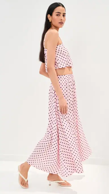 LE BOP Martha Polka Dot Crop Top Pink Dot S | Thumbnail 4