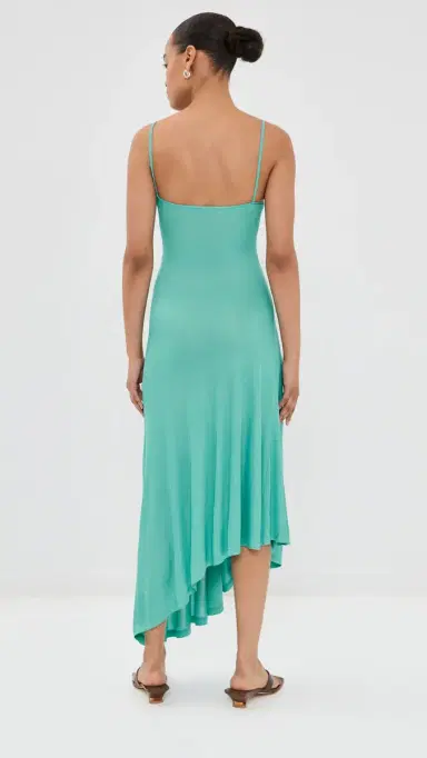 Christopher Esber Paisley Lace Rib Cami Dress Mineral Turquoise/Husk Brown 8 | Thumbnail 3