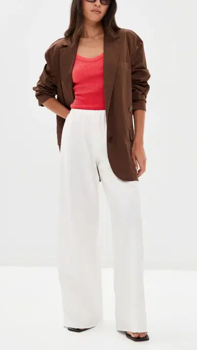 La Ligne Cotton Poplin Colby Pants White | Thumbnail 5