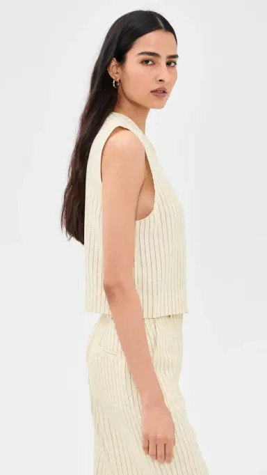 Favorite Daughter The Fine Line Top Cream Pinstripe | Thumbnail 4 Favorite Daughter The Fine Line Top Cream Pinstripe | Thumbnail 4