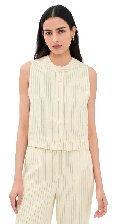 Favorite Daughter The Fine Line Top Cream Pinstripe | Thumbnail 1 Favorite Daughter The Fine Line Top Cream Pinstripe | Thumbnail 1