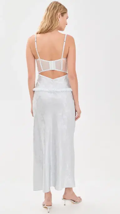 For Love & Lemons Maribel Maxi Slip Dress Blue | Thumbnail 4 For Love & Lemons Maribel Maxi Slip Dress Blue | Thumbnail 4