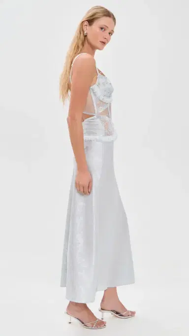 For Love & Lemons Maribel Maxi Slip Dress Blue | Thumbnail 5 For Love & Lemons Maribel Maxi Slip Dress Blue | Thumbnail 5