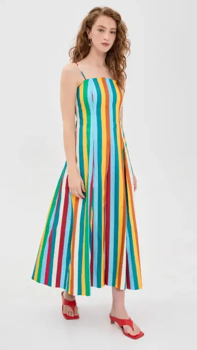 SIMONMILLER Astrid Poplin Dress Vibrant ulti Stripe | Thumbnail 2