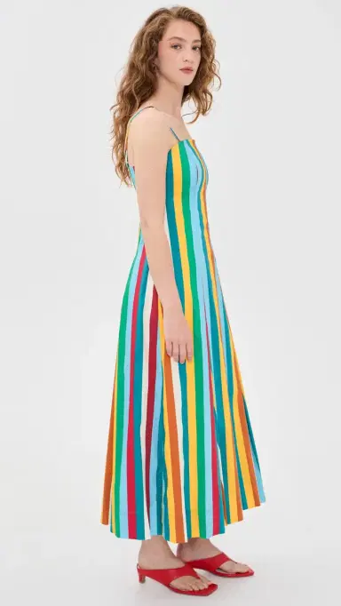 SIMONMILLER Astrid Poplin Dress Vibrant ulti Stripe | Thumbnail 4