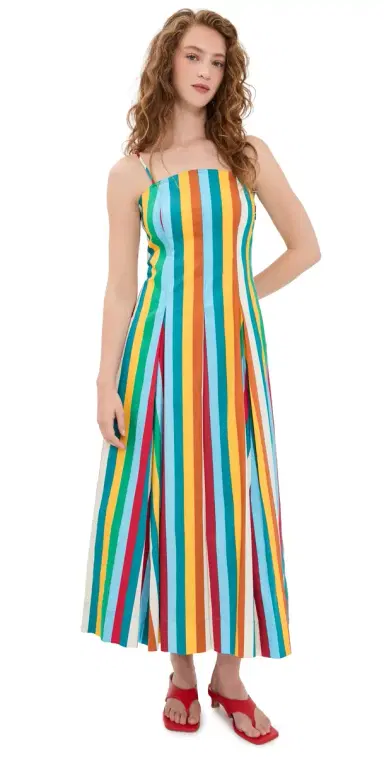 SIMONMILLER Astrid Poplin Dress Vibrant ulti Stripe | Thumbnail 1