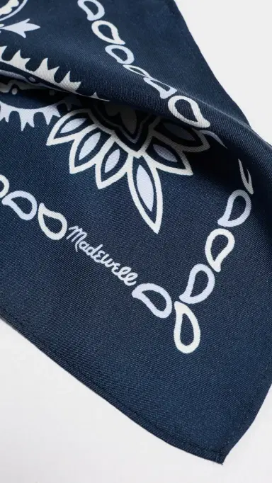 Madewell x Shopbop Oversized Silk Bandana Indigo One Size | Thumbnail 5