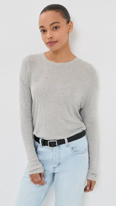TWP Ribbed Top Light Heather Grey L | Thumbnail 2