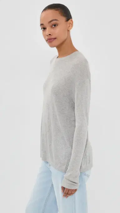 TWP Ribbed Top Light Heather Grey L | Thumbnail 4