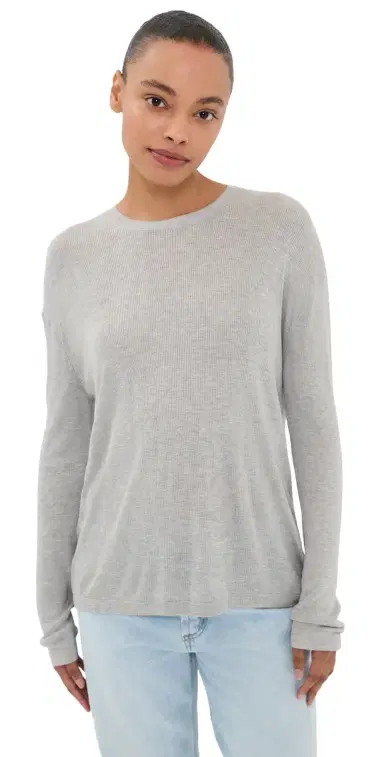 TWP Ribbed Top Light Heather Grey L | Thumbnail 1