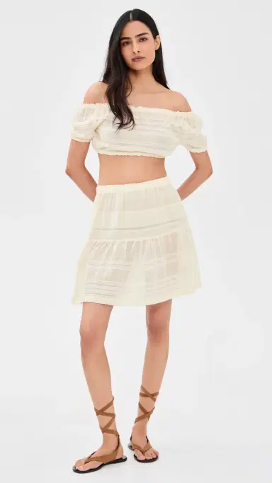 Lemlem Cheri Skirt Lacee Cream | Thumbnail 5 Lemlem Cheri Skirt Lacee Cream | Thumbnail 5