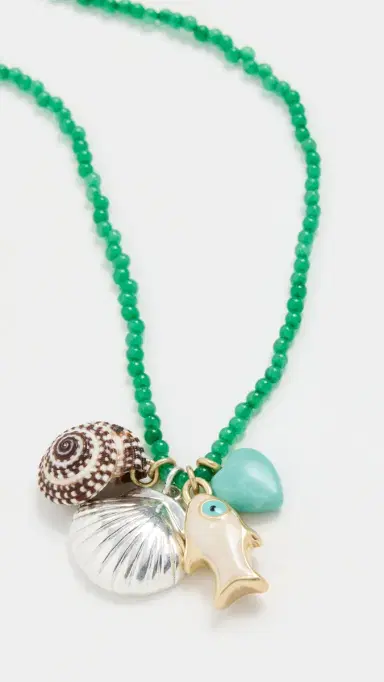 Clare V. Beaded Charm Necklace Multi One Size | Thumbnail 2