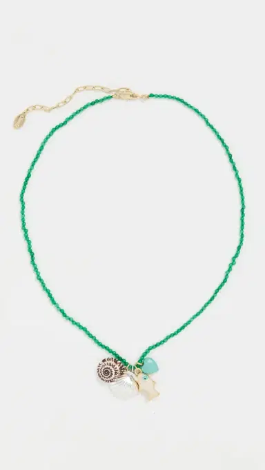 Clare V. Beaded Charm Necklace Multi One Size | Thumbnail 4