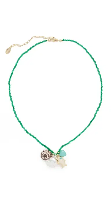 Clare V. Beaded Charm Necklace Multi One Size | Thumbnail 6
