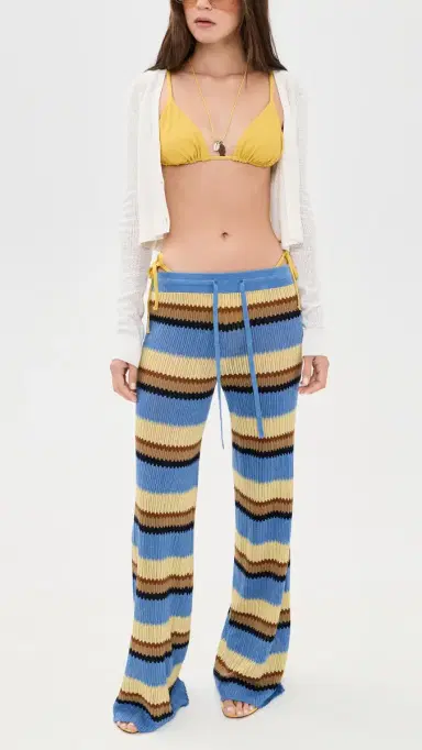 Guest In Residence Palazzo Pants Delft Blue Combo | Thumbnail 5