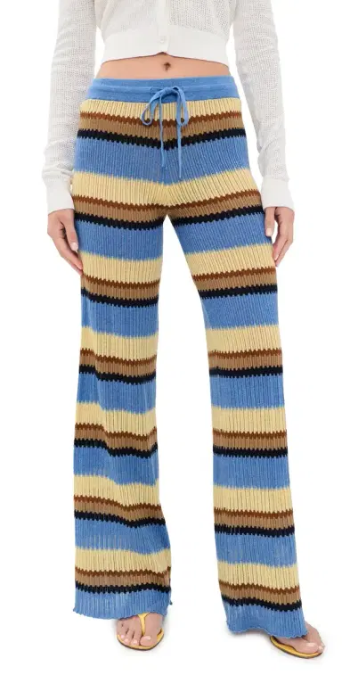 Guest In Residence Palazzo Pants Delft Blue Combo | Thumbnail 1