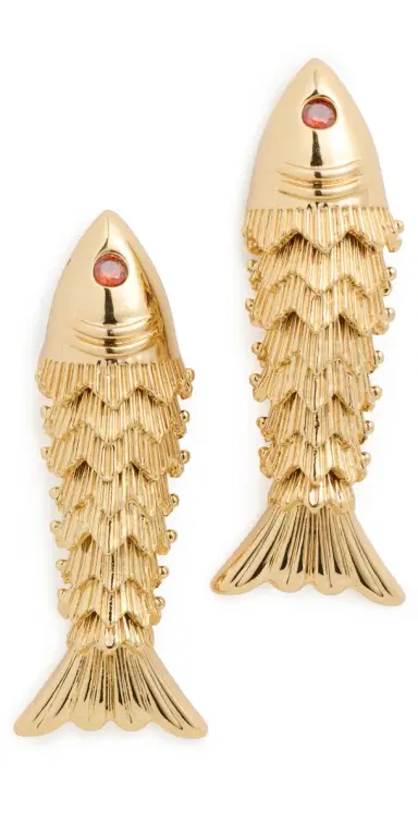 Madewell x Shopbop Fish Statement Stud Earrings Deep Lagoon One Size | Thumbnail 1