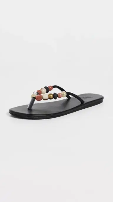 Ancient Greek Sandals Saionara Bead Flip Flops Black 41 | Thumbnail 2 Ancient Greek Sandals Saionara Bead Flip Flops Black 41 | Thumbnail 2