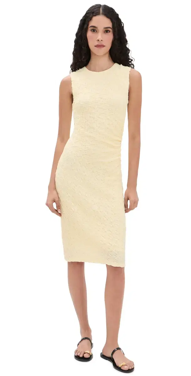 Vince leeveless ide Drape Dress Lt Dandelion