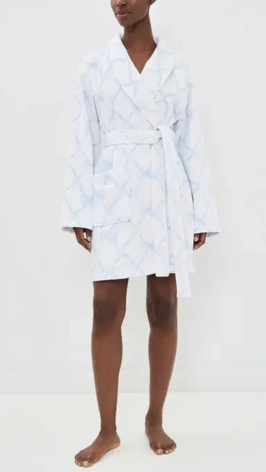 LoveShackFancy Indie Bathrobe High Tide Blue M/L | Thumbnail 5 LoveShackFancy Indie Bathrobe High Tide Blue M/L | Thumbnail 5