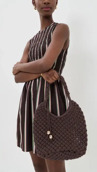 Madewell x Shopbop Large Rope Pouchette Chocolate Raisin One Size | Thumbnail 3 Madewell x Shopbop Large Rope Pouchette Chocolate Raisin One Size | Thumbnail 3
