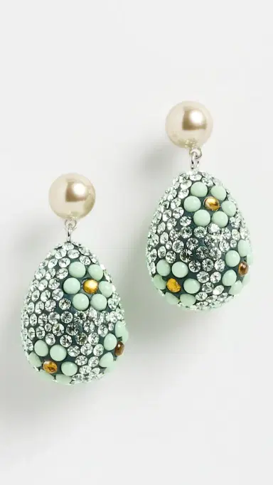 Tory Burch Curiosity Crystal Pearl Drop Earrings | Thumbnail 2