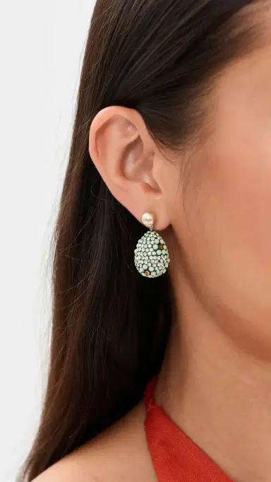 Tory Burch Curiosity Crystal Pearl Drop Earrings | Thumbnail 3