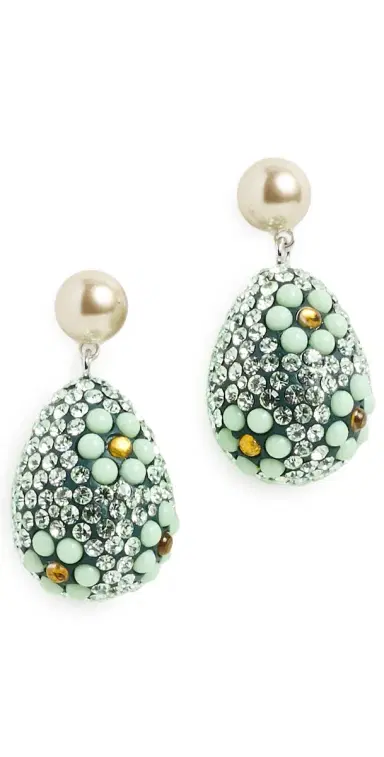 Tory Burch Curiosity Crystal Pearl Drop Earrings | Thumbnail 1