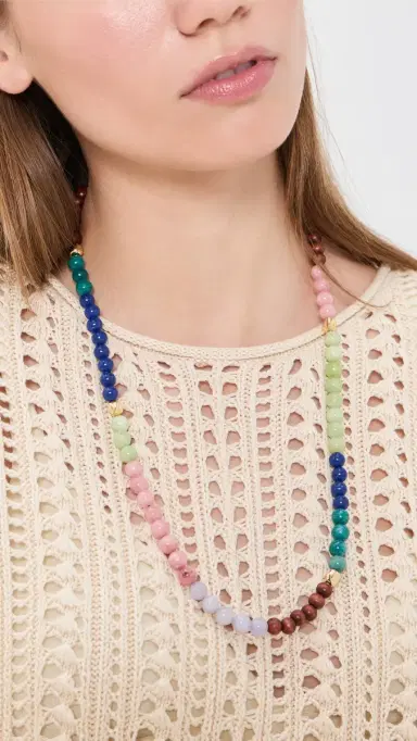 Madewell x Shopbop Semiprecious Beaded Necklace Classic Indigo Multi One Size | Thumbnail 3