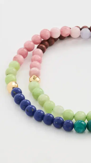 Madewell x Shopbop Semiprecious Beaded Necklace Classic Indigo Multi One Size | Thumbnail 4