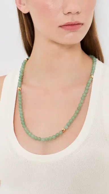 Madewell x Shopbop Semiprecious Beaded Necklace Antique Gold One Size | Thumbnail 3