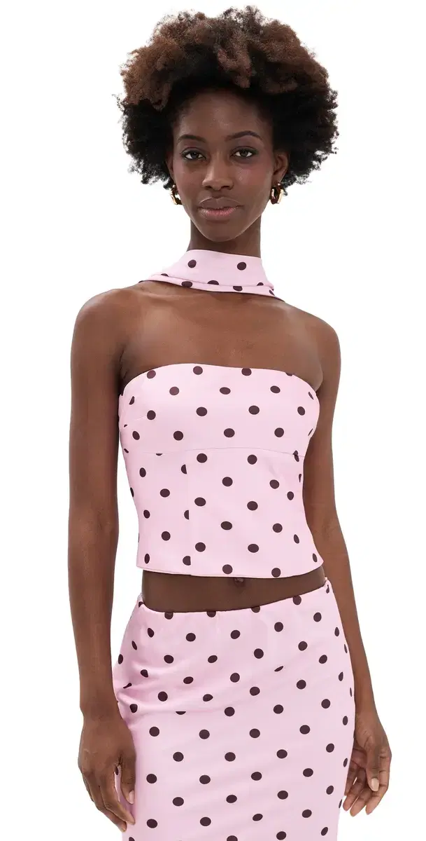 Blaine Reverse Halter Top MUSK/CHOC POKA