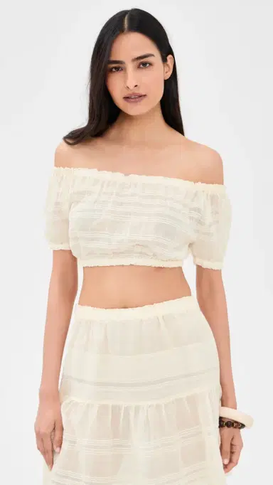 Lemlem Sosi Pouf Top Lacee Cream M | Thumbnail 2