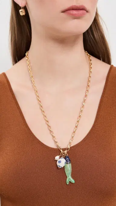 Logan Tay Long Chain Fish Charm Necklace | Thumbnail 3