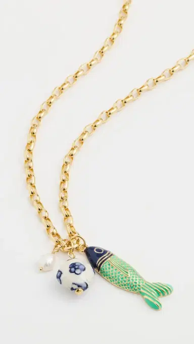 Logan Tay Long Chain Fish Charm Necklace | Thumbnail 4