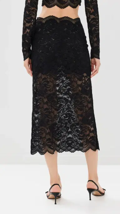 Rabanne Midi Skirt In Lace Black 42 | Thumbnail 3 Rabanne Midi Skirt In Lace Black 42 | Thumbnail 3