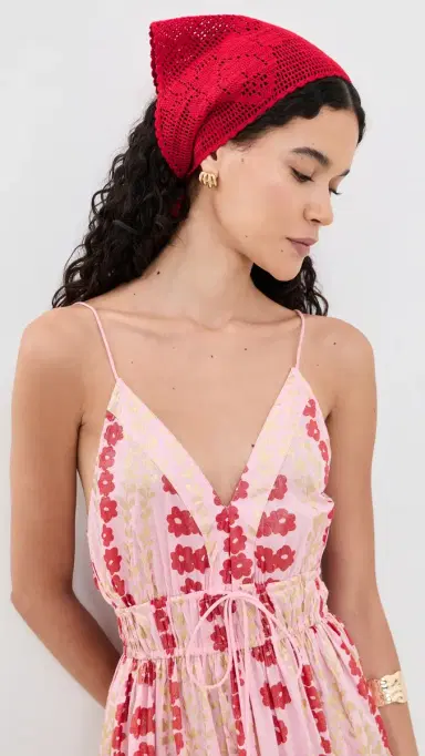 Loeffler Randall Viv Bandana Red One Size | Thumbnail 3 Loeffler Randall Viv Bandana Red One Size | Thumbnail 3