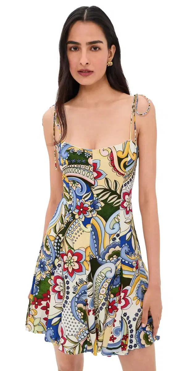 ALICE + OLIVIA Jeanette Paneled Mini Dress Heat Wave