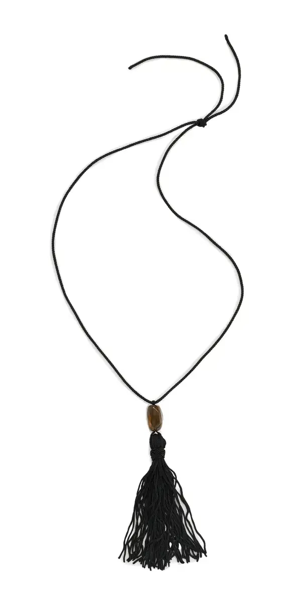 SHASHI Maximes Tassel Necklace Noir One Size