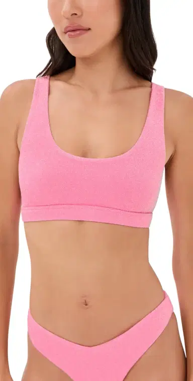 BEACH RIOT Peyton Bikini Top Shoreline Pink Shine S | Thumbnail 1