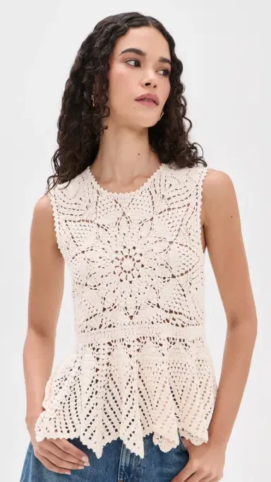 Ulla Johnson Cora Crochet Top Cowrie S | Thumbnail 2