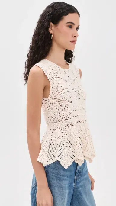 Ulla Johnson Cora Crochet Top Cowrie S | Thumbnail 4