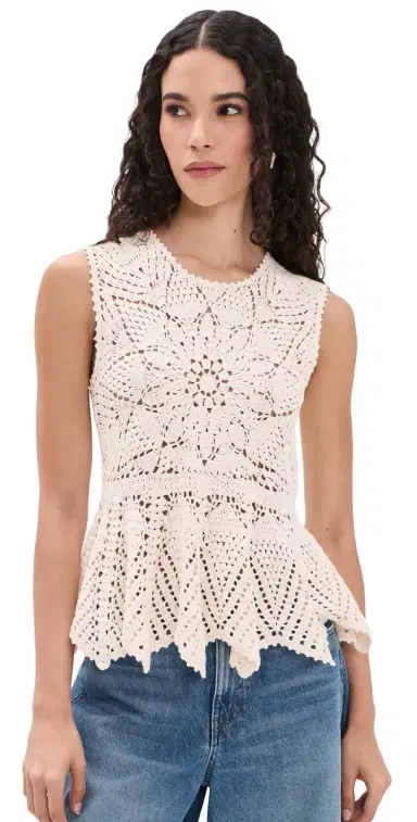 Ulla Johnson Cora Crochet Top Cowrie S | Thumbnail 1