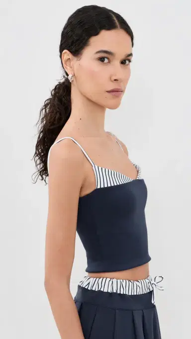 Port de Bras Amaya Top Navy/Chantilly S | Thumbnail 4
