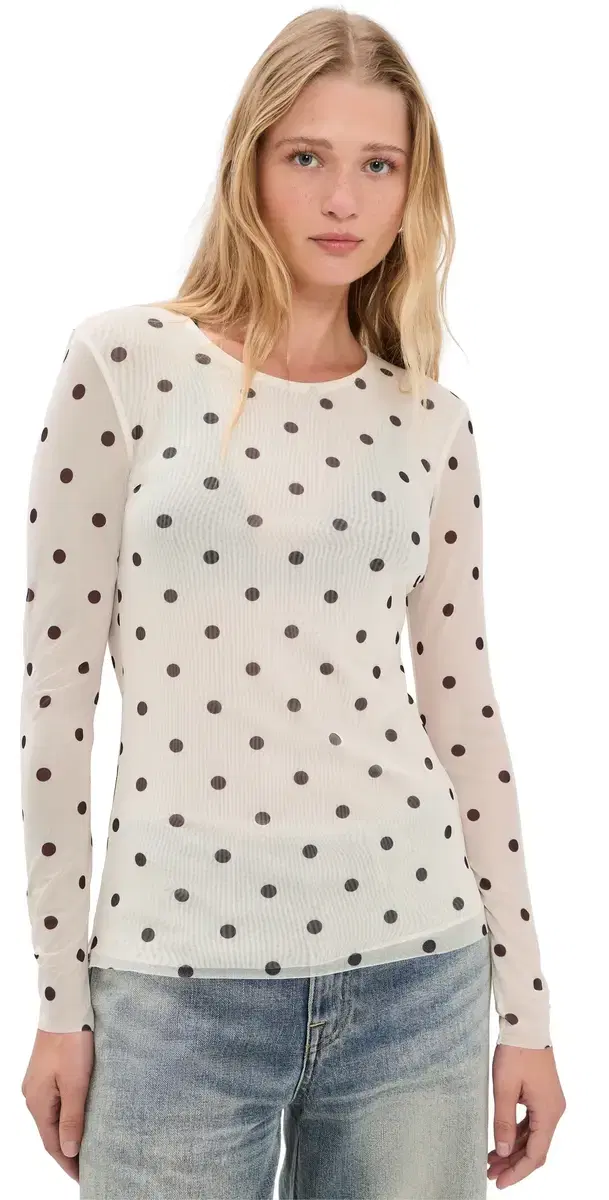 Jodie Top Egret Creme Dot