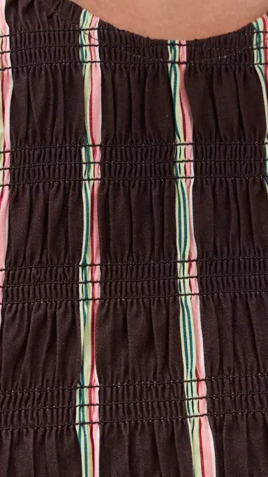 Madewell x Shopbop The elody Smocked Mini Dress Retro Stripe Burnt Cocoa | Thumbnail 6 Madewell x Shopbop The elody Smocked Mini Dress Retro Stripe Burnt Cocoa | Thumbnail 6