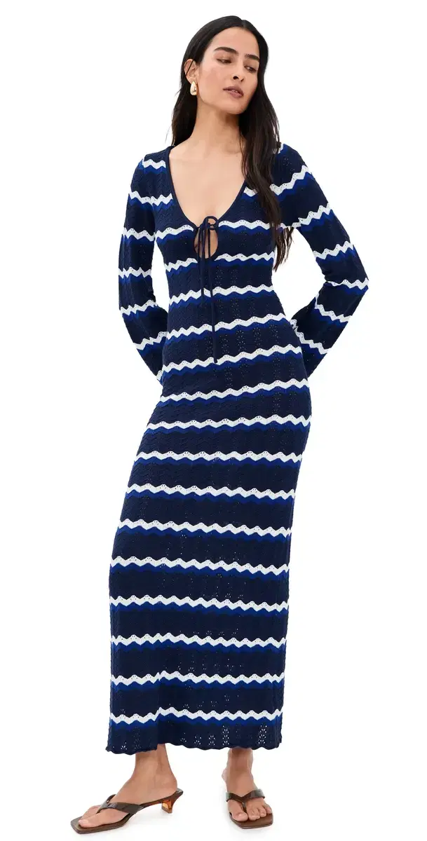 Seven Wonders Sofia Knit Maxi Dress Navy/White