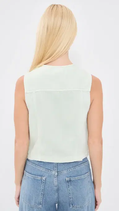 Madewell x hopbop Airy Denim Crop Vest toried ea | Thumbnail 3