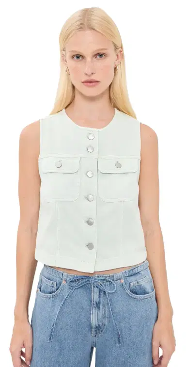 Madewell x hopbop Airy Denim Crop Vest toried ea | Thumbnail 1